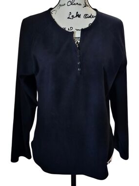 Axcess Black Long-Sleeve Henley Top